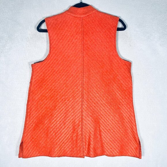 Habitat Vest Womens L Orange Stretch Sleeveless Button Up Collared Art - Picture 5 of 9